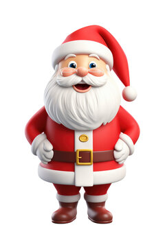 Santa claus character isolated on transparent background. Generative ai