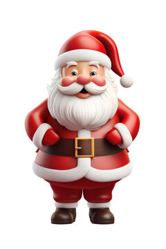 Santa claus character isolated on transparent background. Generative ai