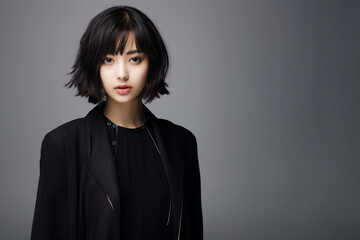 10代の白いシャツを着た美しい女性