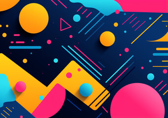 Spectrum in Shapes Multicolor Abstract Wonderland Dynamic Geometric Palette Multicolor Background Art