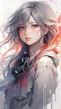 portrait of a japanese anime style girl