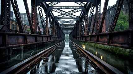Gritty, urban-style steel bridge with subtle HDR effect
