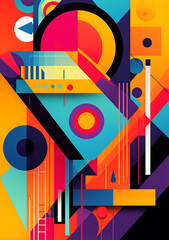 Chaos in Geometry Colorful Abstract Patterns Sculpted Spectrum of Shapes Abstract Design Extravaganza