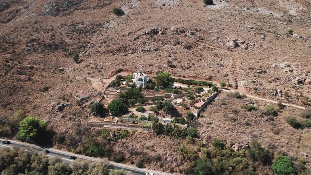 Souda Bay, Ormos Soudas near Chania, Greece by drone. High quality 4k footage