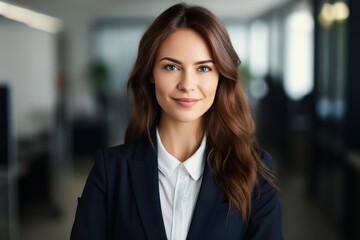 Naklejka premium portrait of a professional and beautiful businesswoman - generative ai