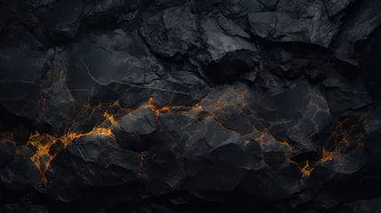 Foto op Plexiglas Volcanic magma lava texture © AdamantiumStock
