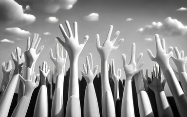 Illustration group of people in urban city in vector graphic 2D drawing