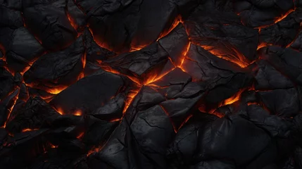 Foto auf Alu-Dibond Volcanic magma lava texture © AdamantiumStock