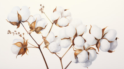 Watercolor soft fluffy cotton