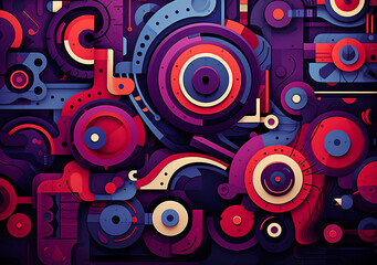 Obraz premium Chasing Colorful Dialogues Geometric Spectrum Medley Dynamic Chromatic Kaleidoscope Abstract Design Wonderland