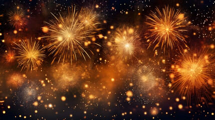 Naklejka premium Happy new years holiday firework celebration