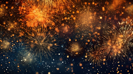 Happy new years holiday firework celebration