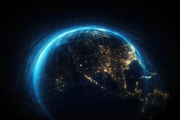 internet web around Earth