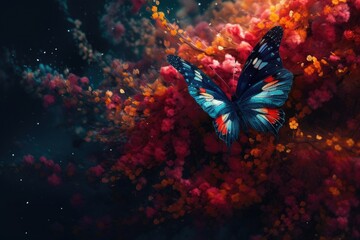 Obraz na płótnie Canvas surrealistic butterflies background
