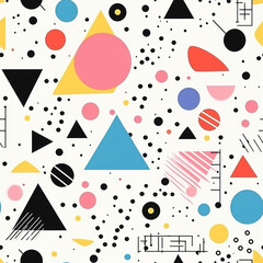 Memphis Masterpiece Vibrant Colorful Shapes Dynamic Memphis Dance Abstract Geometric Palette