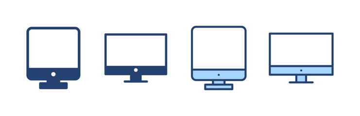 Computer icon vector. computer monitor sign and symbol