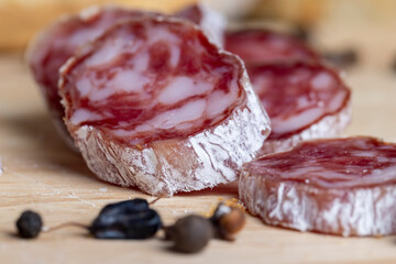 Sliced fresh Sausage with Mold