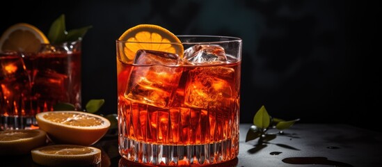 An ideal aperitif before dinner an Irish redhead cocktail with whiskey grenadine club soda citrus juice and orange garnish