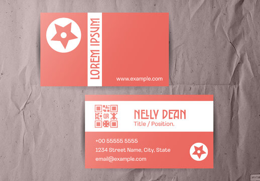 Red and White Modern Minimalist Business Card Template