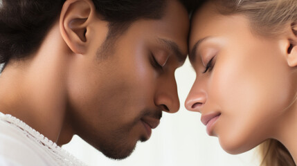 portrait of a kissing couple	
