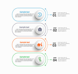 Vector infographic template with 4 options or steps. Can be used for workflow layout, diagram, annual report, web design