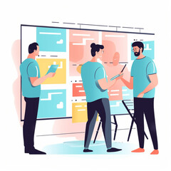 Project management team, data, slides, generative AI