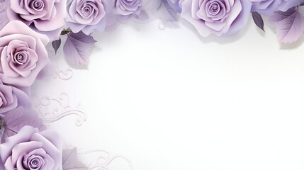 Purple rose frame with copy space