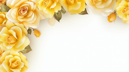 yellow roses background with copy space