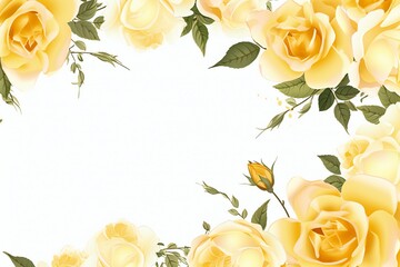 yellow roses background with copy space