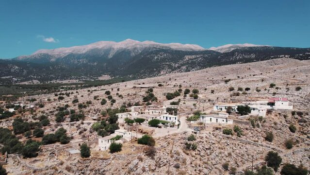 Drone view on Lefka Ori White Mountains range. Crete. High quality 4k footage