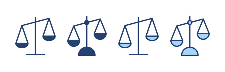 Scales icon vector. Law scale icon. Justice sign and symbol