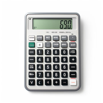 A closeup photo of an calculator isolated
