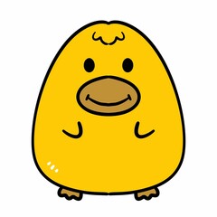 cute hand drawn yellow rubber duck.