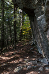 A huge rock wall on the the Crest of Kennesis  trail in Haliburton Ontario