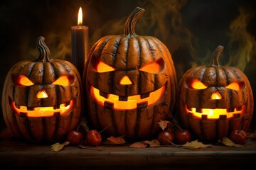 Jack-o'-Lantern Radiance: Candlelit Halloween Delight
