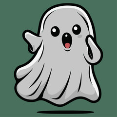 Ghost cute character vector illustration concept