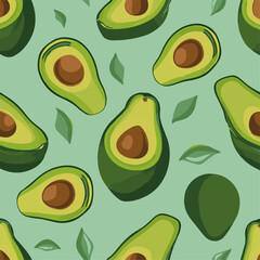 Seamless background advocado concept vegetables vector minimal