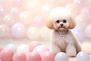 Close-up of cute dog with beautiful bokeh background