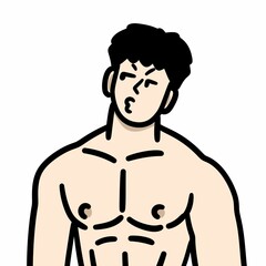 Fototapeta premium cute and young man on white background