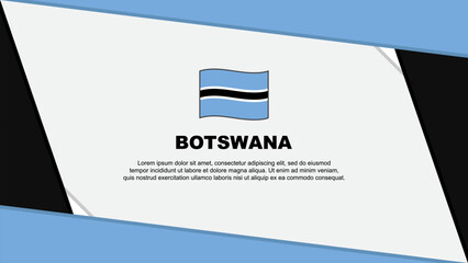 Botswana Flag Abstract Background Design Template. Botswana Independence Day Banner Cartoon Vector Illustration. Botswana Independence Day