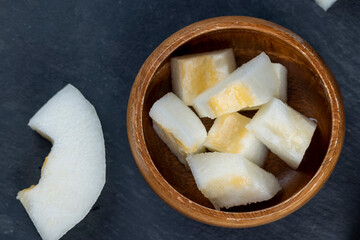 sweet melon sliced in large chunks