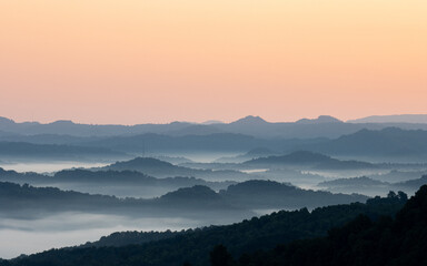 Morning Fog over Mountains