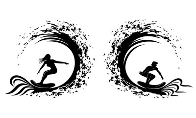 illustration of a surfer