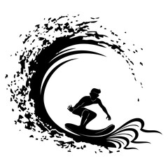 silhouette of a surfer