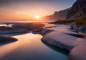 sunrise over the sea, png