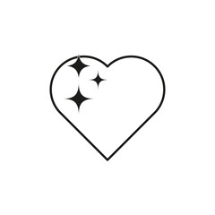 Heart shining stars icon. Vector illustration. EPS 10.