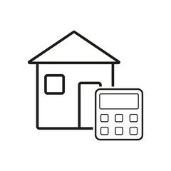House calculating icon. Vector illustration. EPS 10.