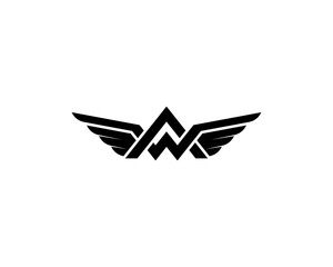 letter AW wings logo - obrazy, fototapety, plakaty