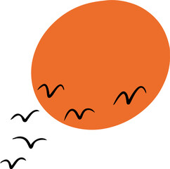 Sunset with birds in the sky