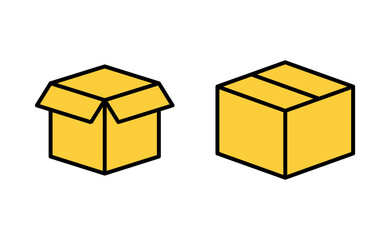 Box icon set for web and mobile app. box sign and symbol, parcel, package